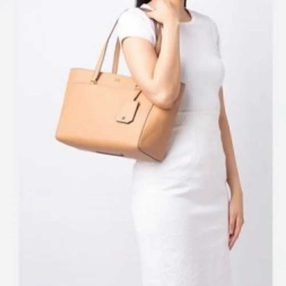 Tory Burch Robinson Small Tan Cardamom Bag Tote